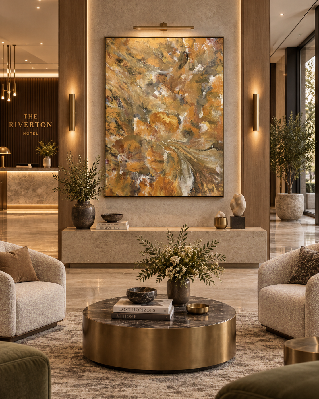 Inner Realm displayed in a hotel lobby