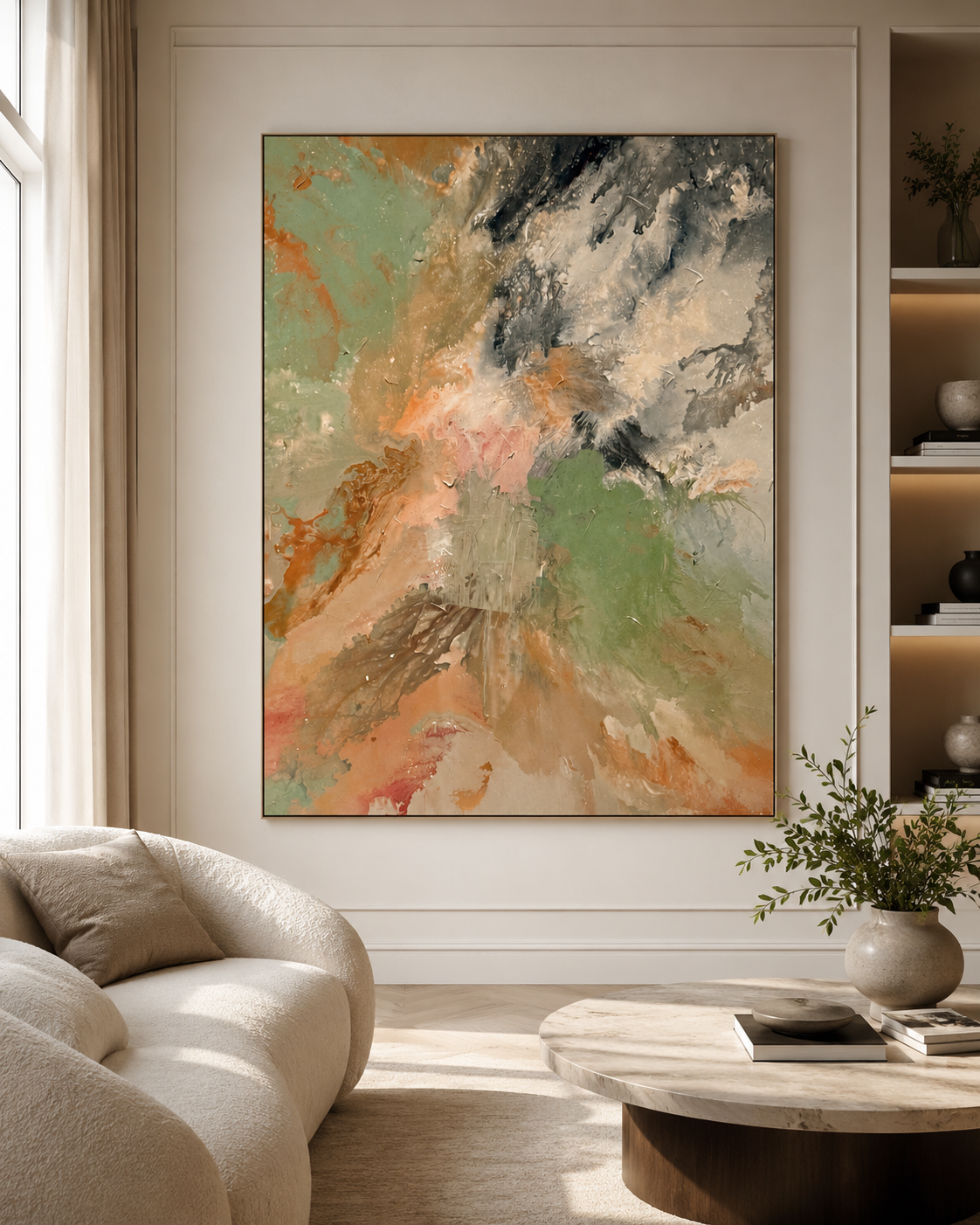 Quiet Collision displayed in a soft neutral interior