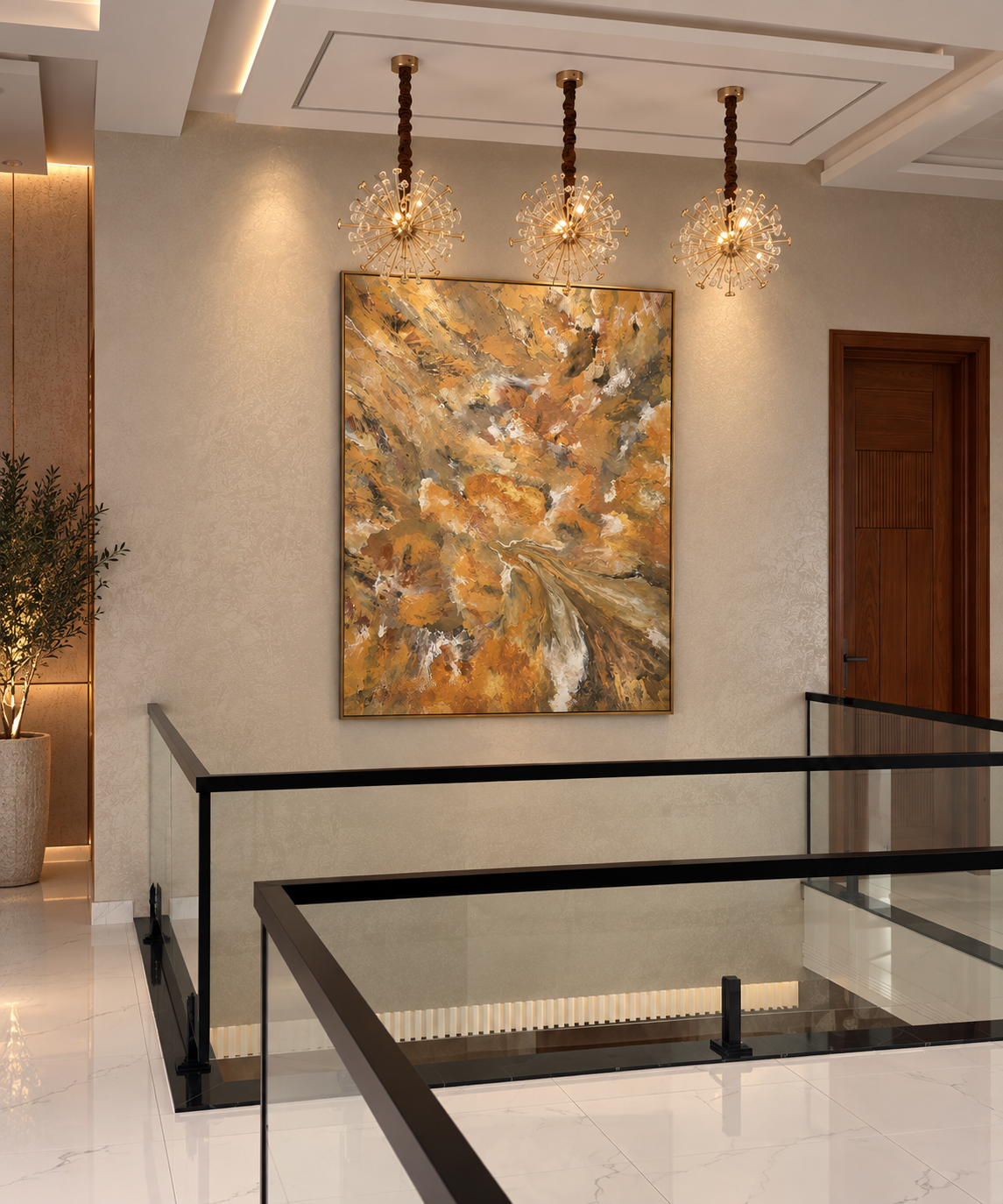 Inner Realm displayed in a modern stairway interior