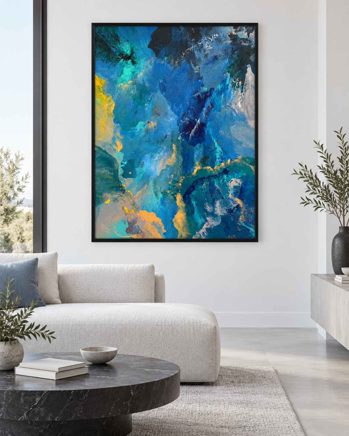 Ocean Reverie displayed in a bright contemporary living room